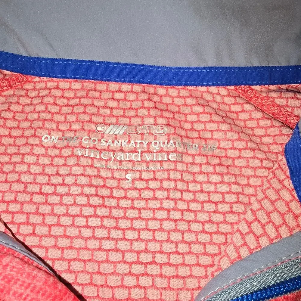 Vineyard Vines Mens Coral Zip-Up Sweater
